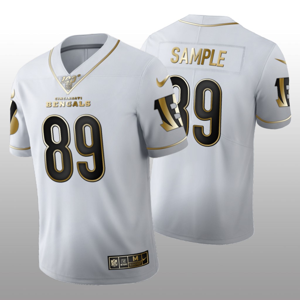 Cincinnati Bengals Drew Sample White Golden Edition Jersey 100th Season Men's
