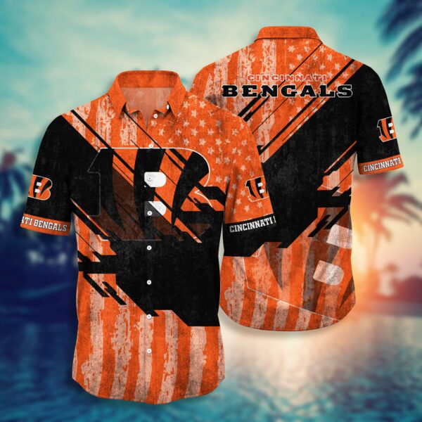 Cincinnati Bengals Flag American Hawaiian Shirt