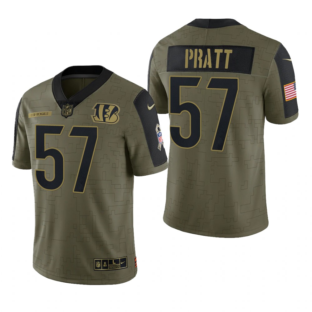 Cincinnati Bengals Germaine Pratt Olive Limited Jersey 2021 Salute To Service - Men's