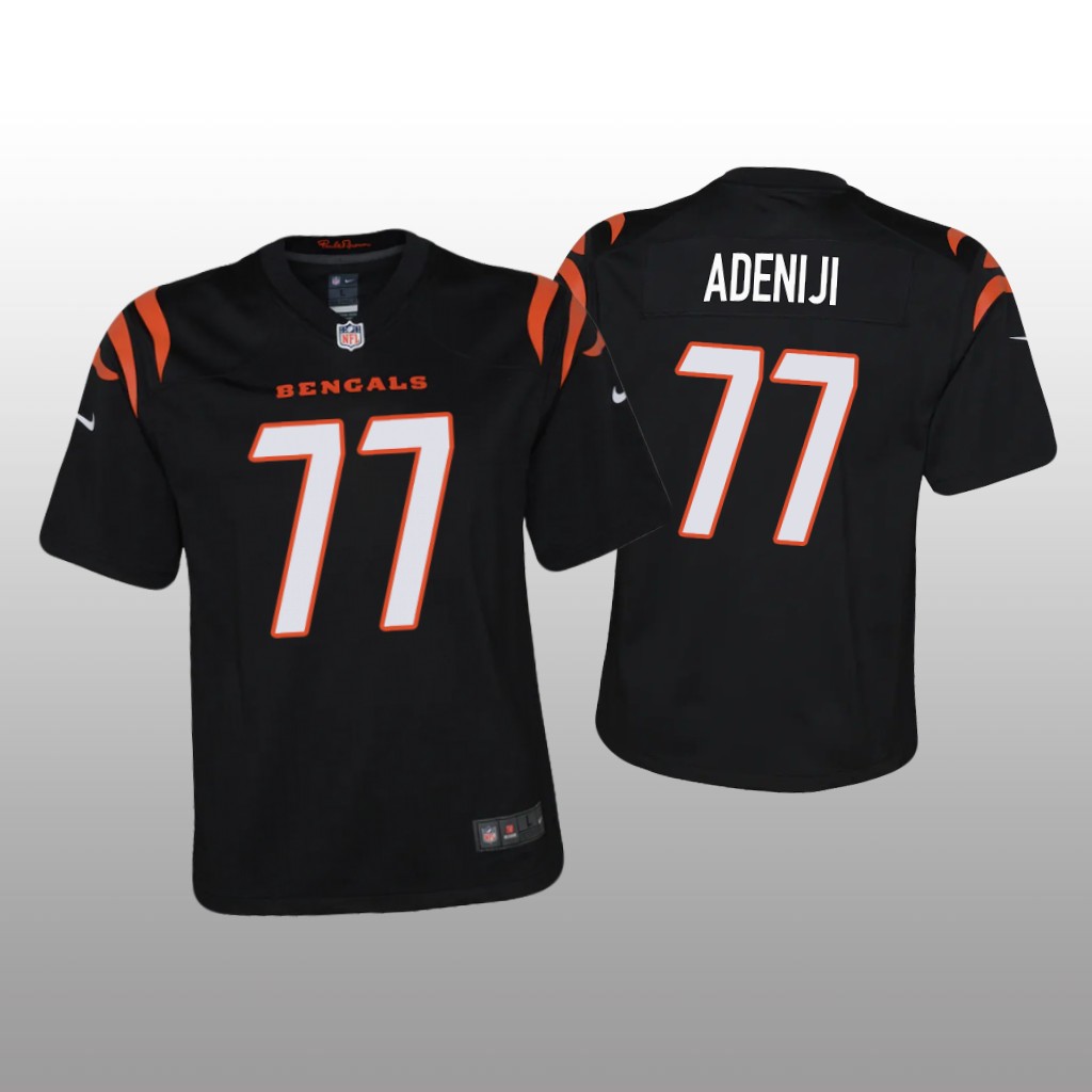 Cincinnati Bengals Hakeem Adeniji Black Jersey Game - Youth