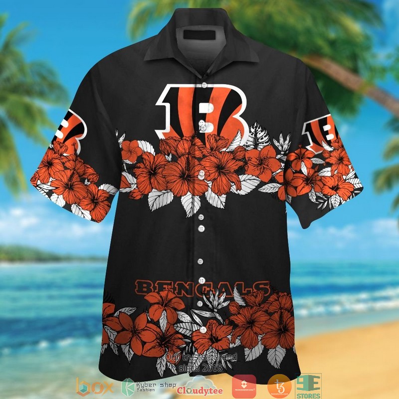 Cincinnati Bengals hibiscus flower line Hawaiian Shirt