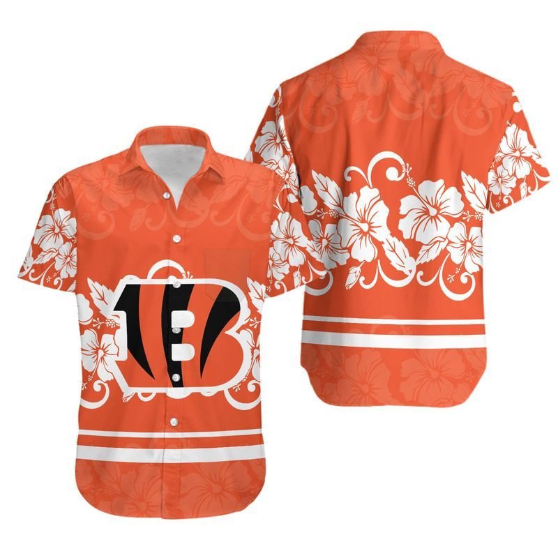 Cincinnati Bengals Hibiscus Flowers Hawaiian Shirt