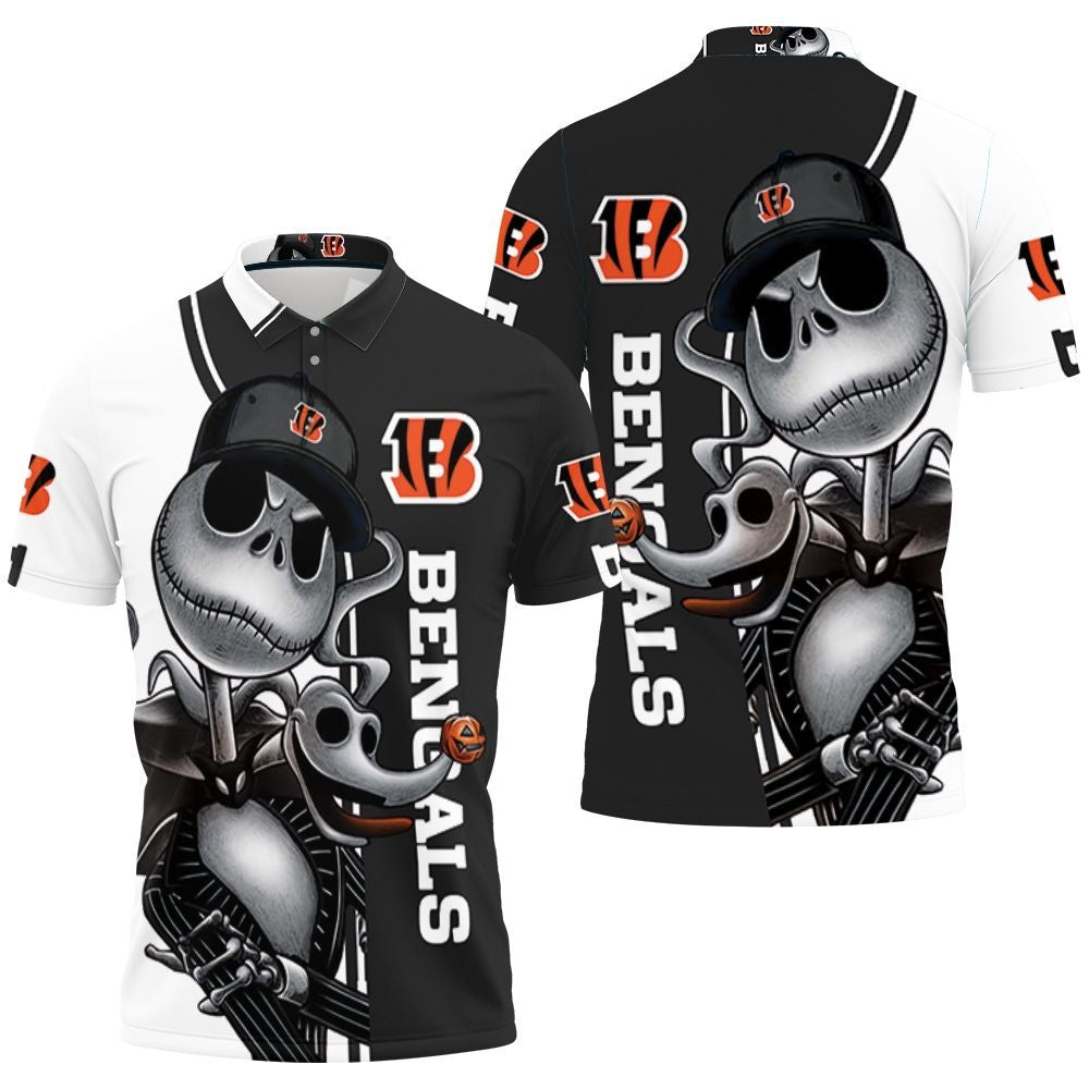 Cincinnati Bengals Jack Skellington And Zero Polo Shirt