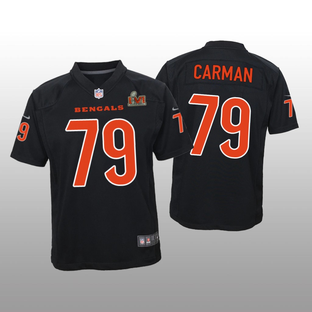 Cincinnati Bengals Jackson Carman Black Game Fashion Jersey Super Bowl LVI - Youth