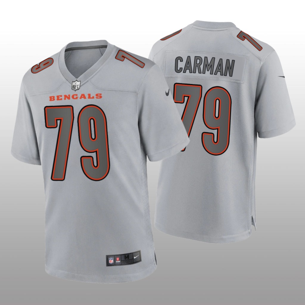 Cincinnati Bengals Jackson Carman Gray Jersey Atmosphere Fashion Game - Men's