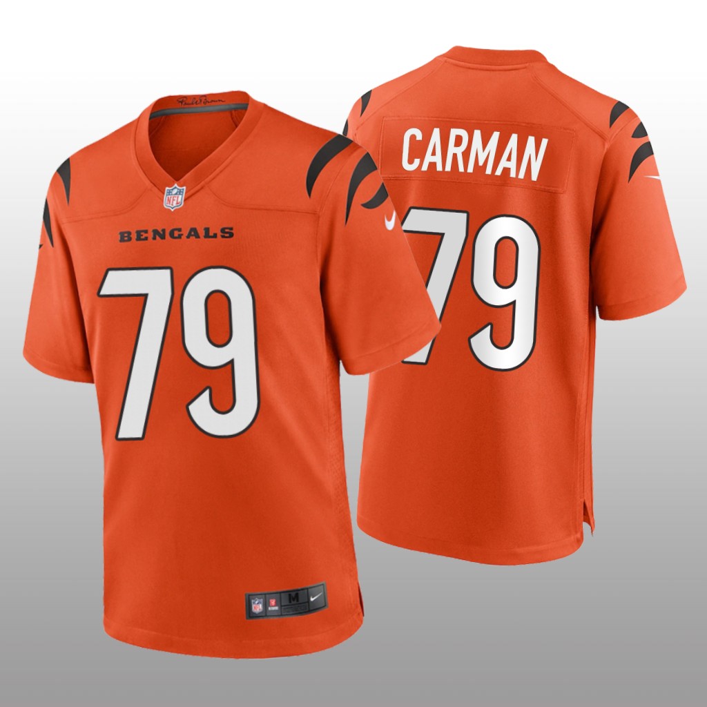 Cincinnati Bengals Jackson Carman Orange Jersey Game - Men's