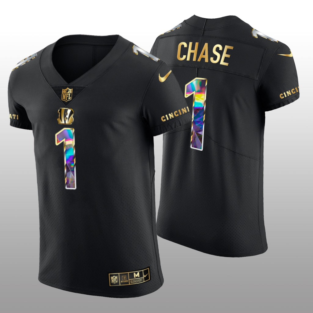 Cincinnati Bengals Ja'Marr Chase Black Golden Edition 2021 NFL Offensive Rookie of the Year - Men's