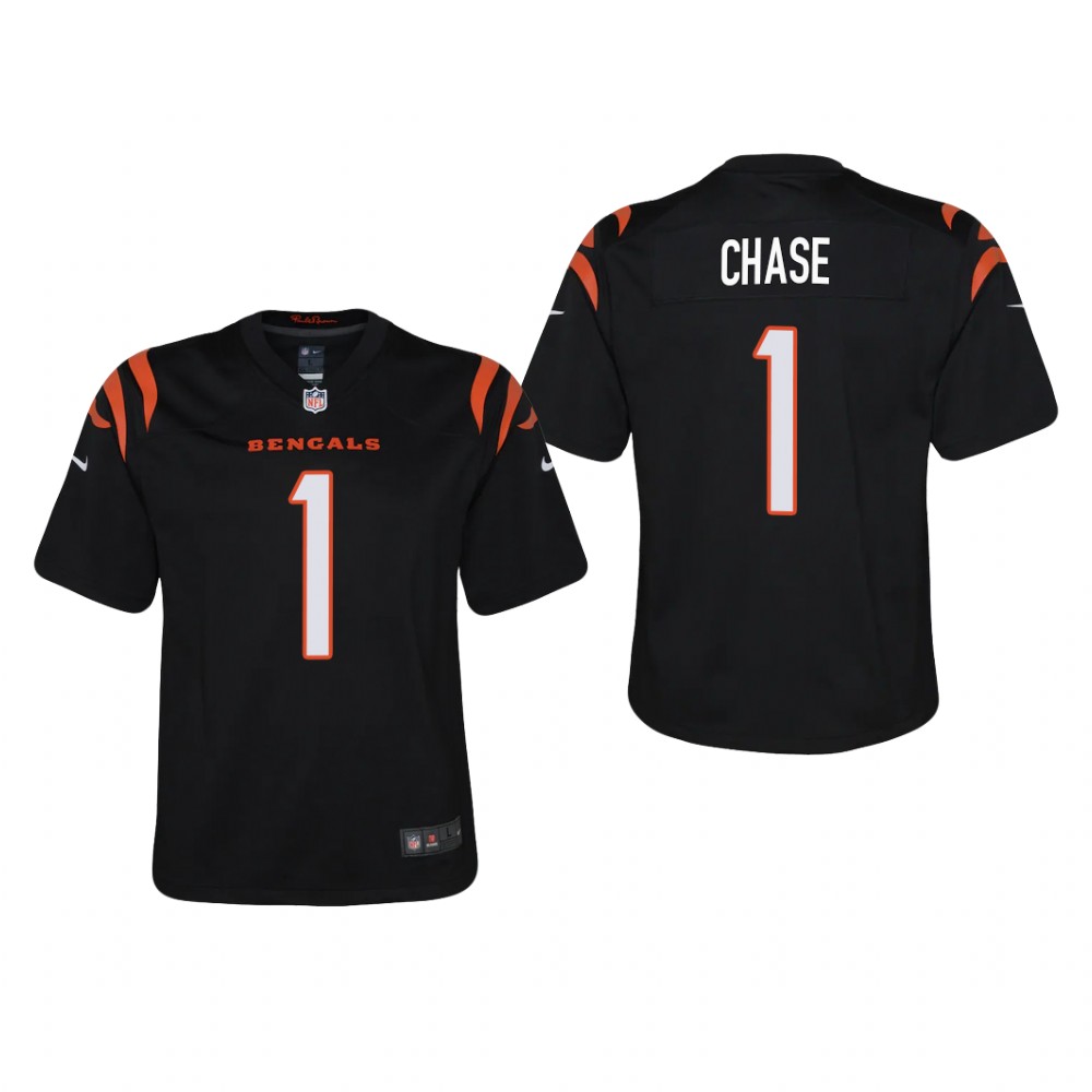 Cincinnati Bengals Ja'Marr Chase Black Jersey Game - Youth