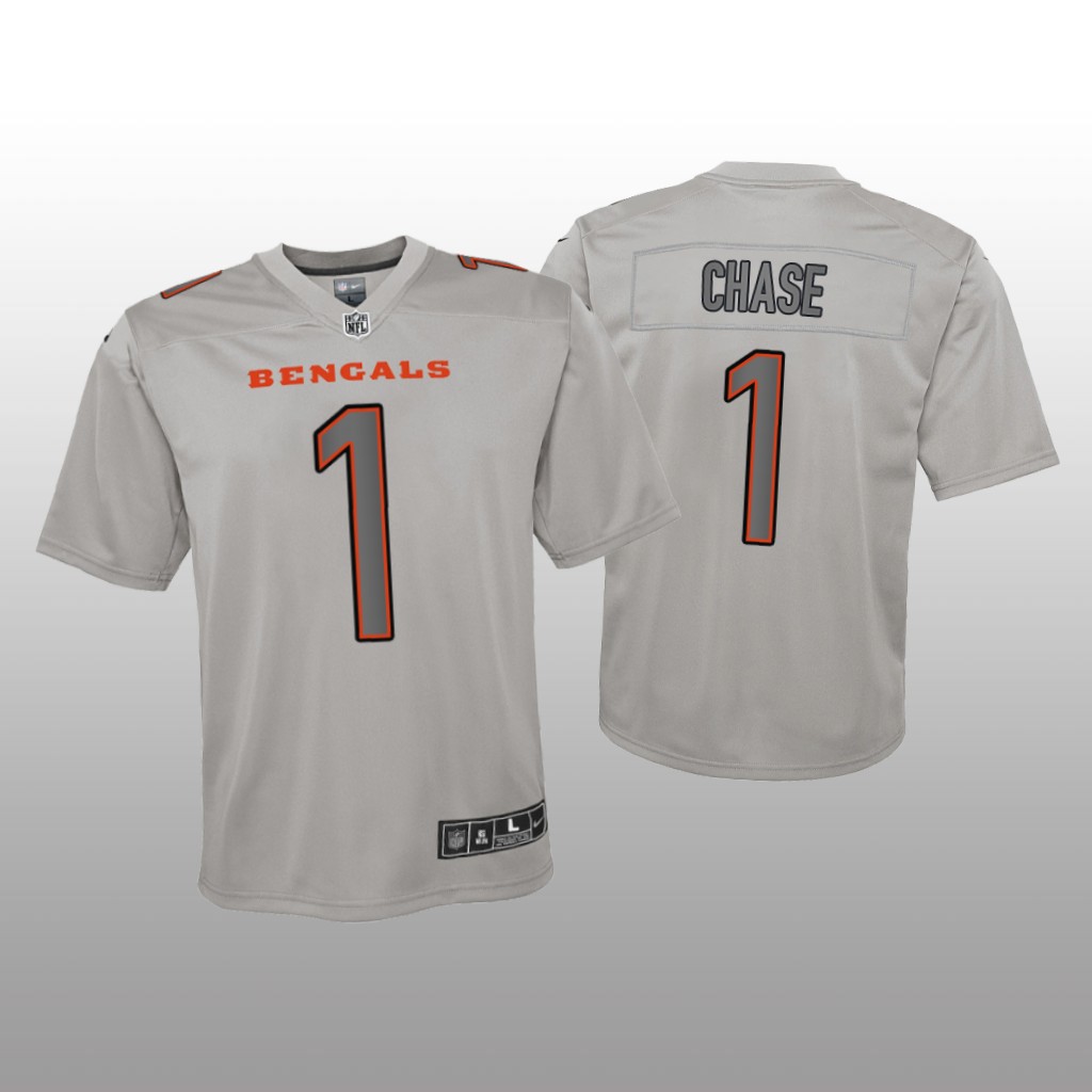 Cincinnati Bengals Ja'Marr Chase Gray Jersey Atmosphere Fashion Game - Youth