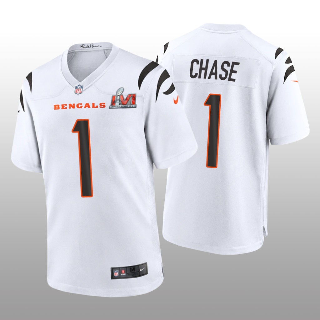 Cincinnati Bengals Ja'Marr Chase White Game Jersey Super Bowl LVI - Men's