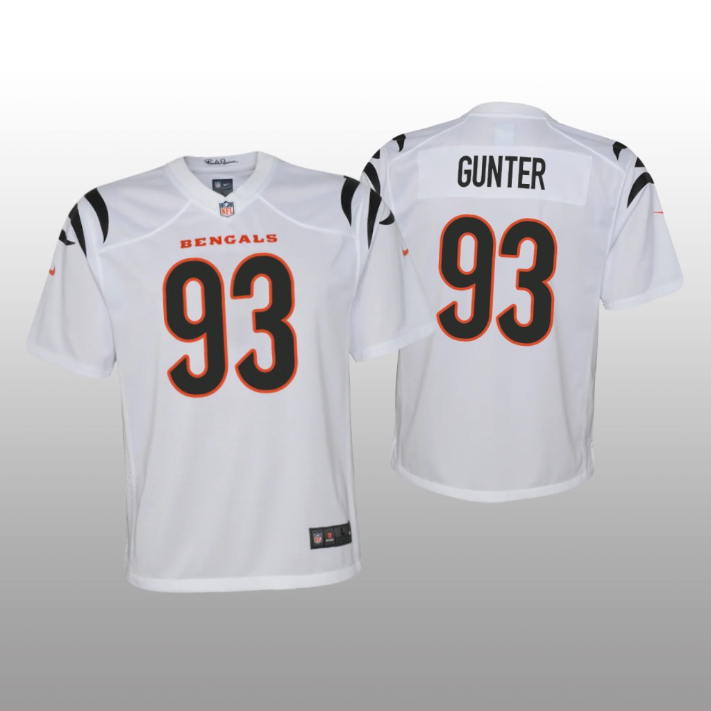 Cincinnati Bengals Jeffrey Gunter White Jersey Game - Youth