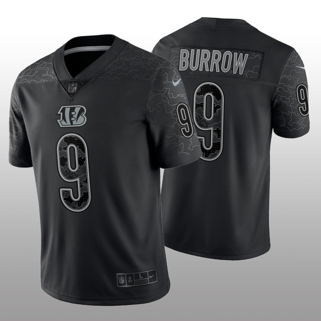 Cincinnati Bengals Joe Burrow Black Jersey Reflective Limited - Men's