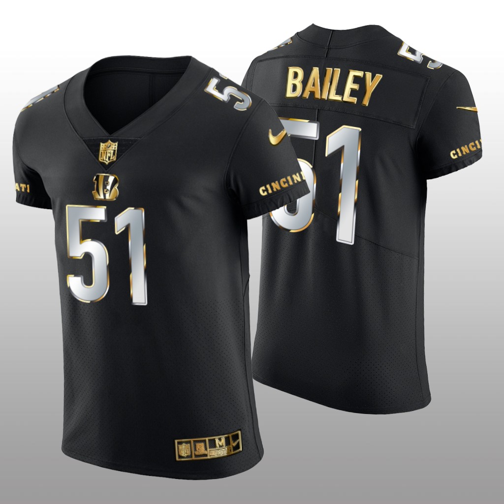 Cincinnati Bengals Markus Bailey Black Elite Jersey Golden Edition Men's