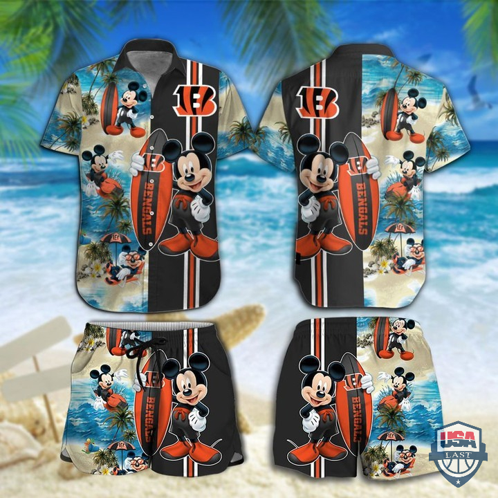 Cincinnati Bengals Mickey Mouse Surf Hawaiian Shirt