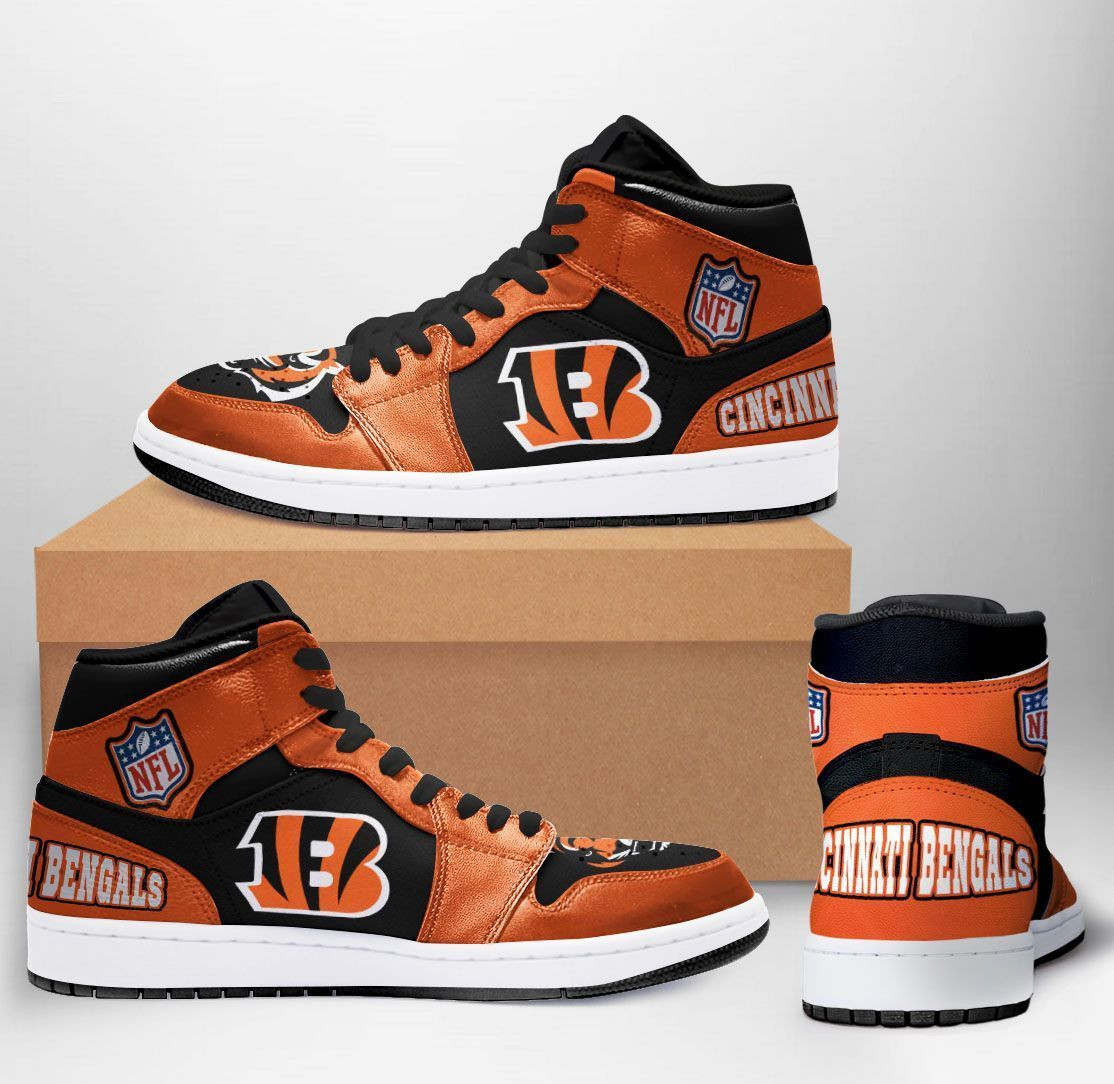 Cincinnati Bengals NFL Team Sneakers Gift For Fans High Top Air Jordan Sneaker, Air Jordan Hightop