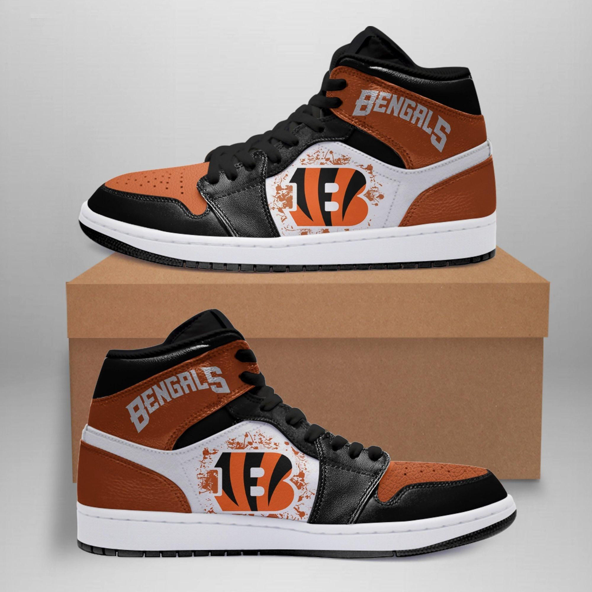 Cincinnati Bengals NFL Team Sneakers Gift For Fans High Top Air Jordan Sneaker, Air Jordan Hightop