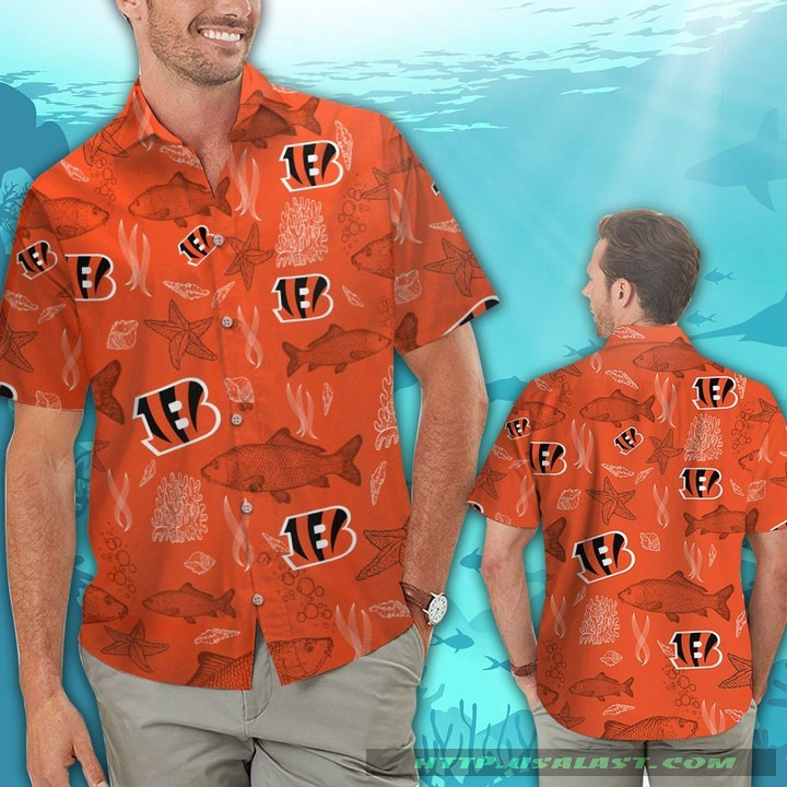 Cincinnati Bengals Ocean Fishes Hawaiian Shirt