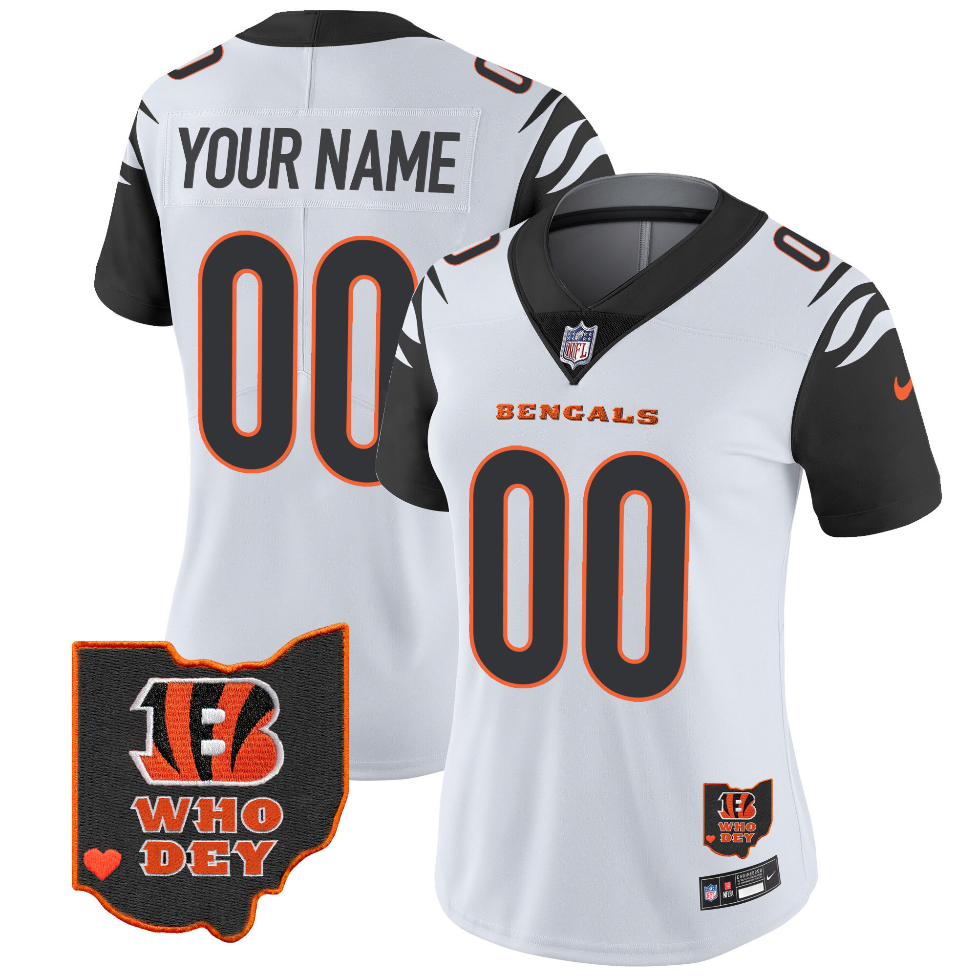 Cincinnati Bengals Ohio Patch Vapor Limited Custom Color Rush Jersey - All Stitched 