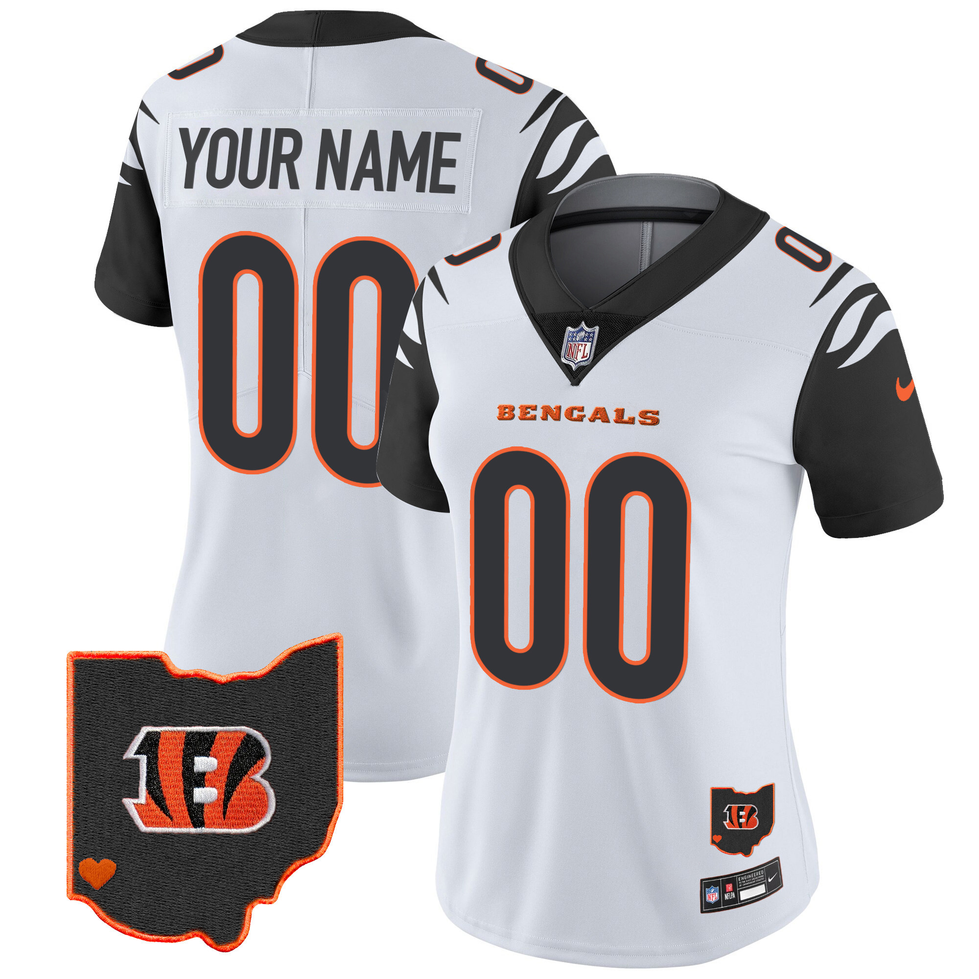 Cincinnati Bengals Ohio Patch Vapor Limited Custom Color Rush Jersey - All Stitched 
