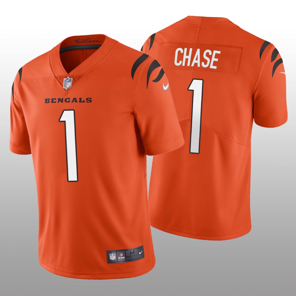 Cincinnati Bengals Orange 2021 NFL Draft Vapor Limited Ja'Marr Chase Jersey