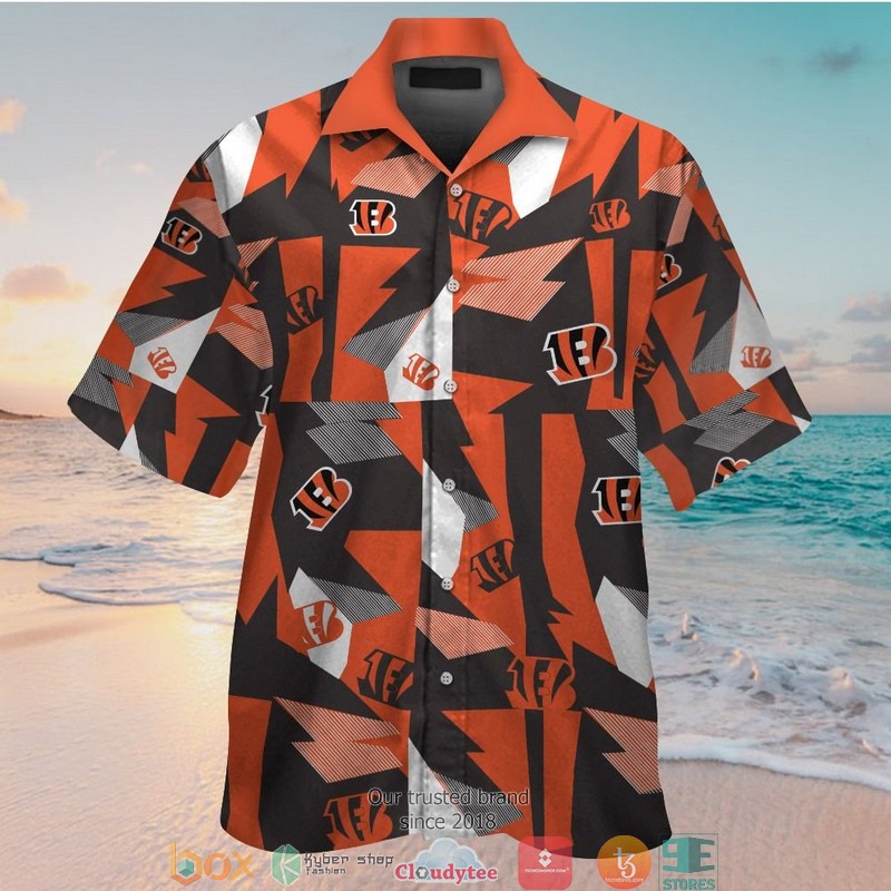 Cincinnati Bengals Orange Grey pattern Hawaiian Shirt