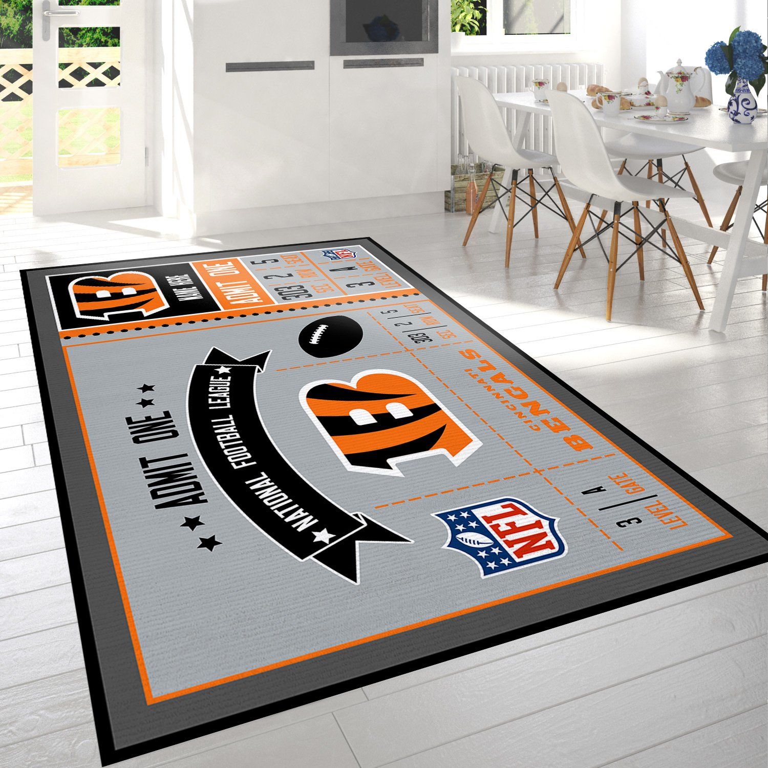 Cincinnati Bengals Rectangle Rug – Custom Size And Printing