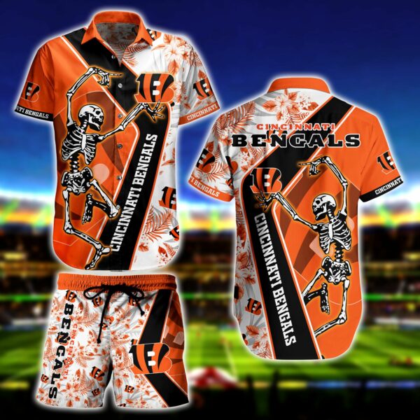Cincinnati Bengals Skeleton Dance Hawaiian Shirt