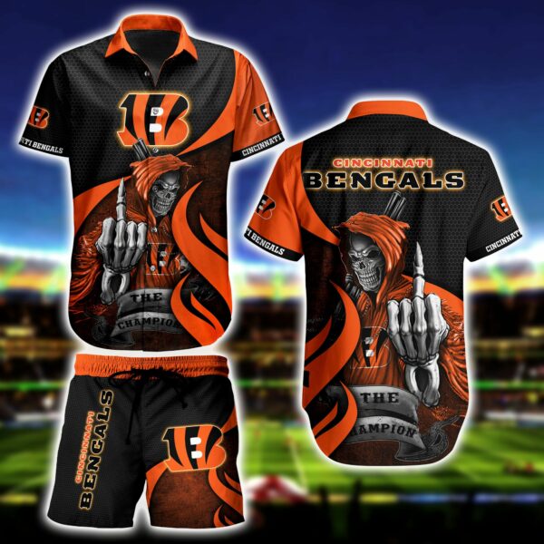 Cincinnati Bengals Skull Death Hawaiian Shirt
