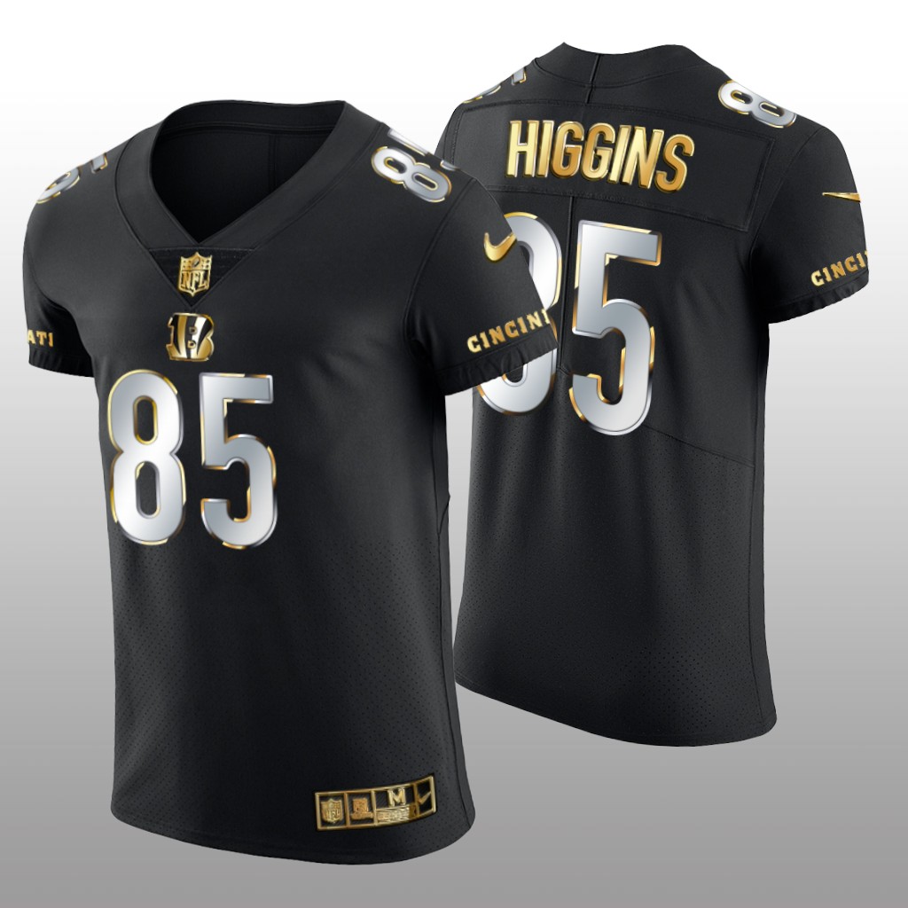 Cincinnati Bengals Tee Higgins Black Elite Jersey Golden Edition Men's