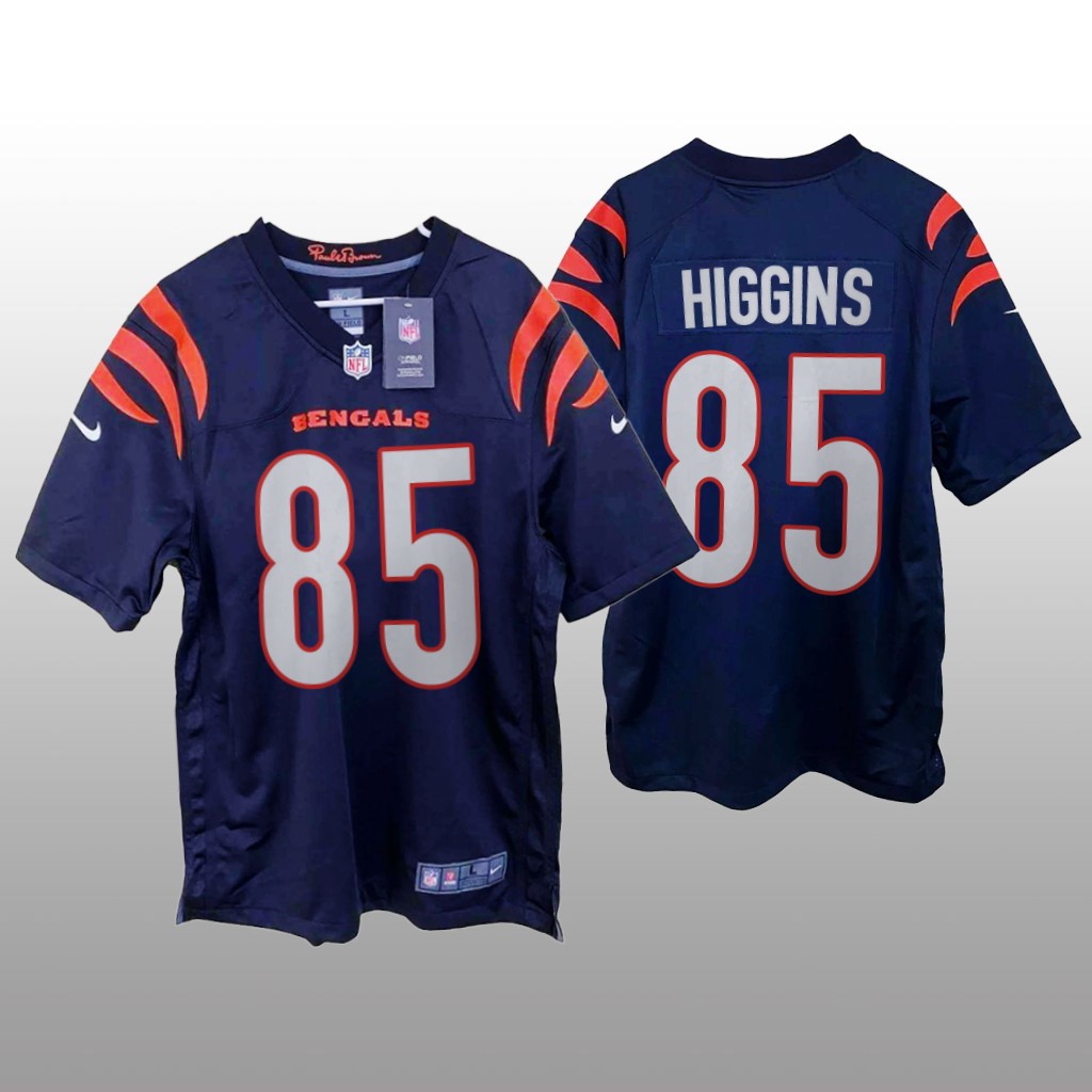 Cincinnati Bengals Tee Higgins Navy Jersey Game - Men's