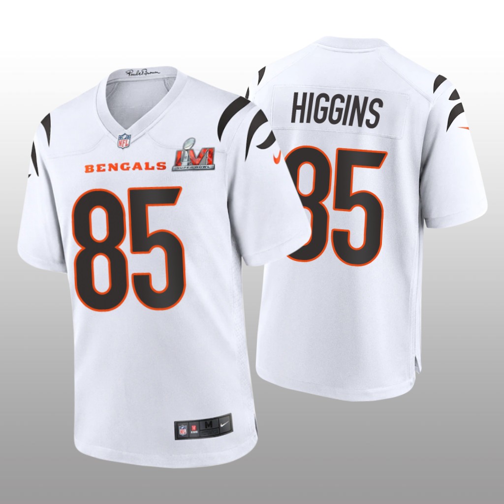 Cincinnati Bengals Tee Higgins White Game Jersey Super Bowl LVI - Men's