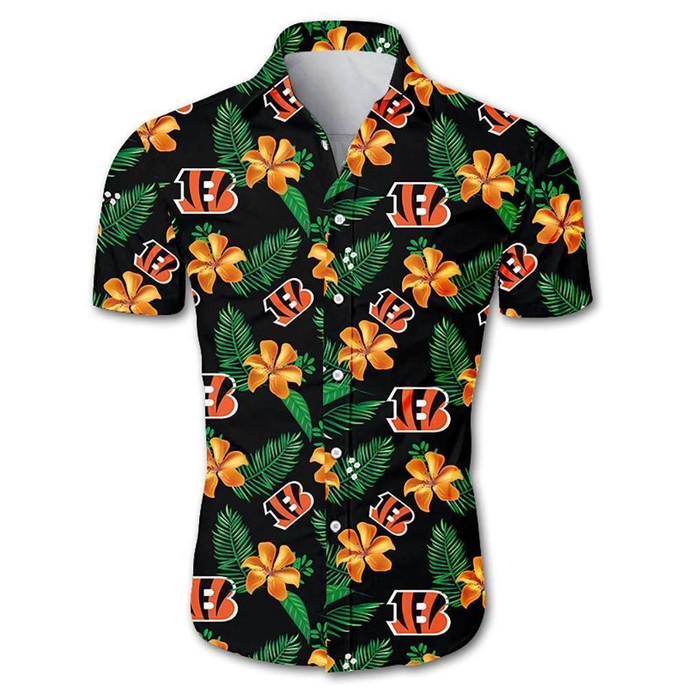 Cincinnati Bengals Tropical Flower Hawaiian Shirt
