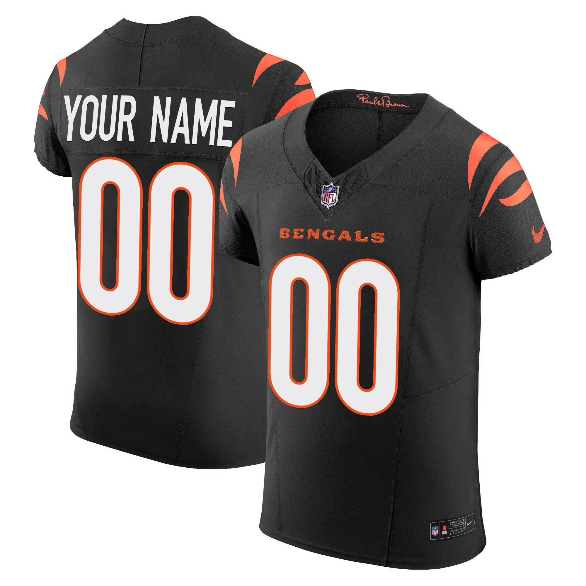 Cincinnati Bengals Vapor Elite Custom Black Jersey - All Stitched 