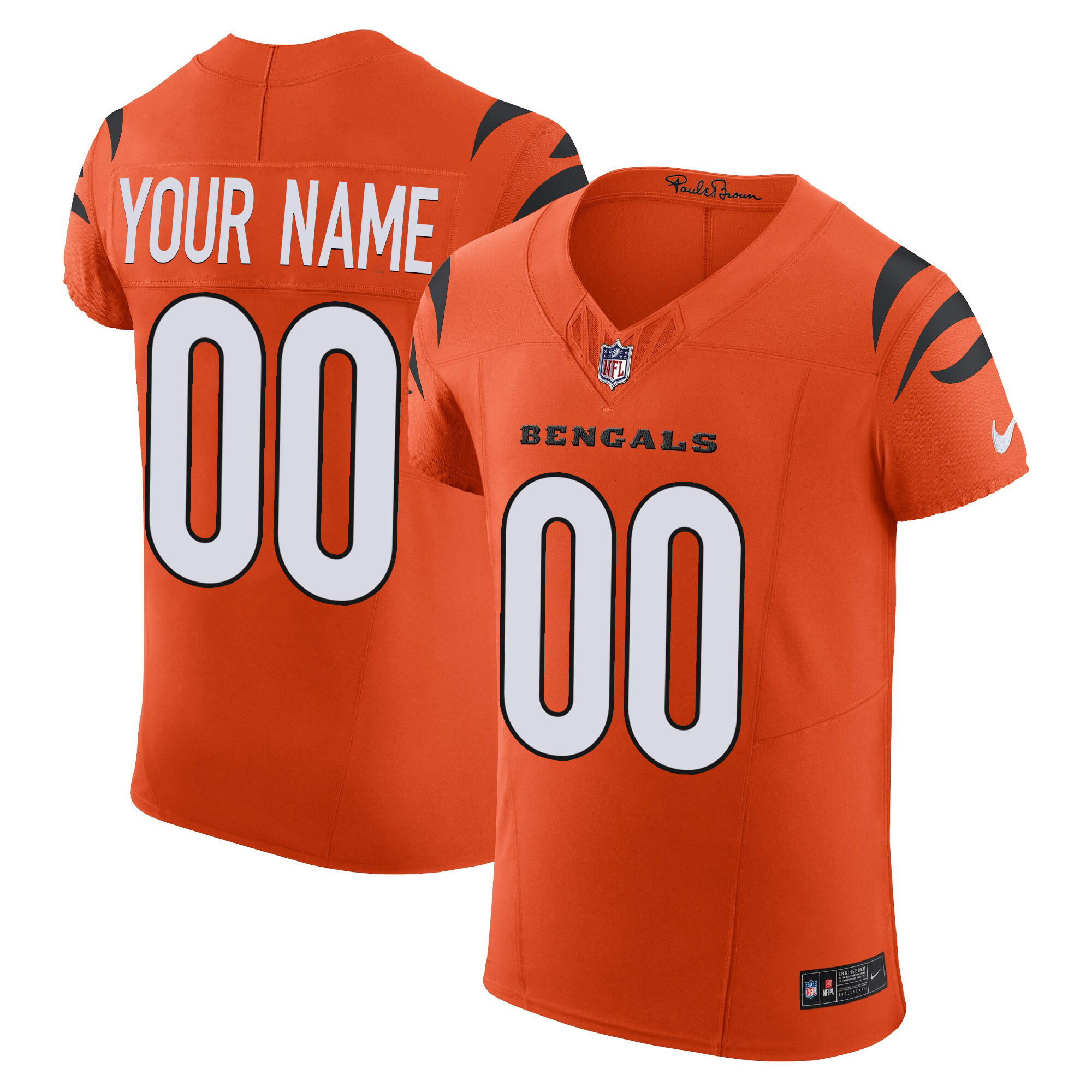 Cincinnati Bengals Vapor Elite Custom Orange Jersey - All Stitched 