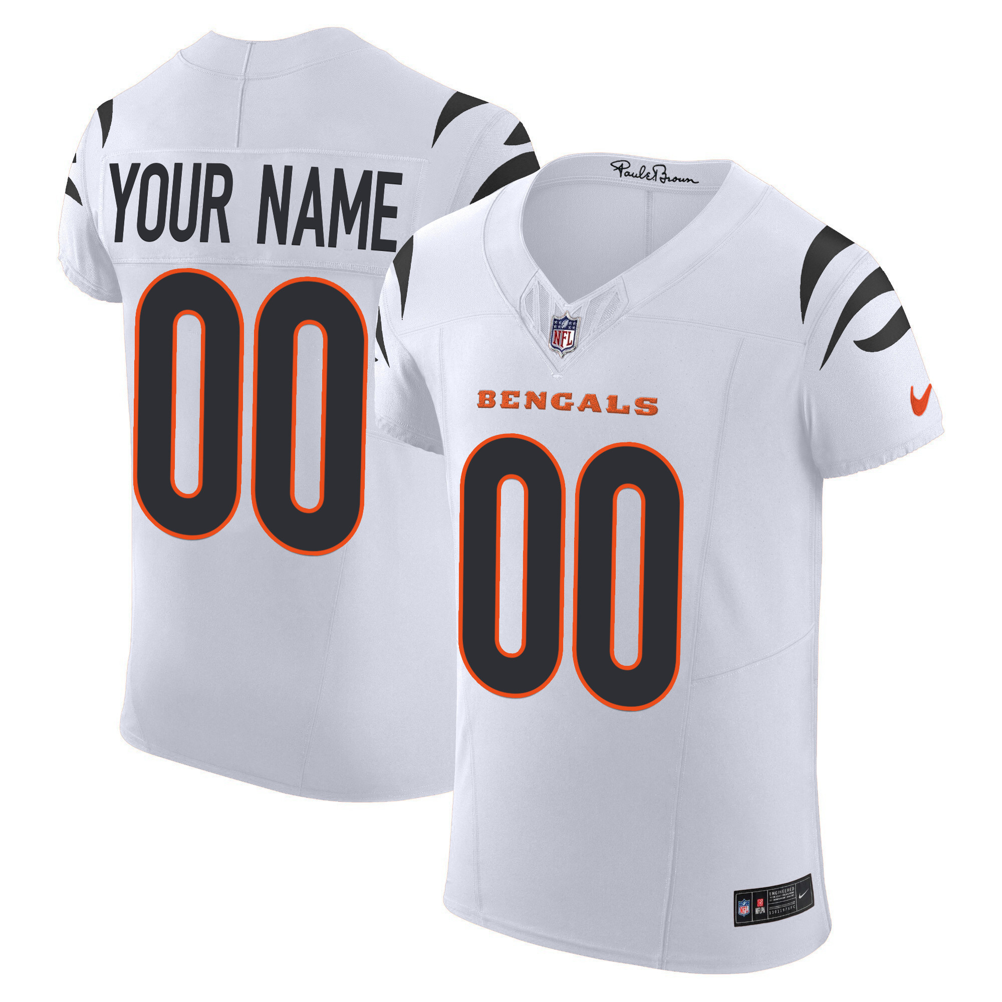 Cincinnati Bengals Vapor Elite Custom White Jersey - All Stitched 