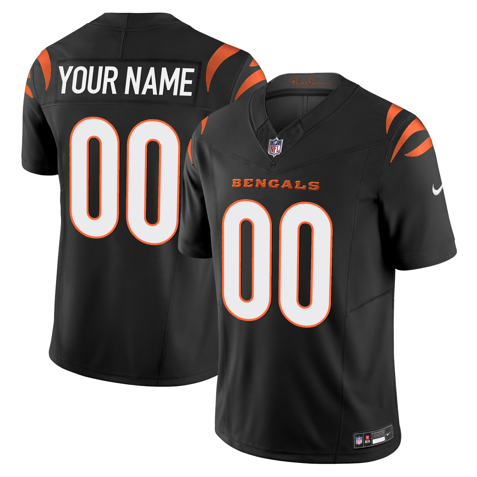 Cincinnati Bengals Vapor Limited Custom Black Jersey - All Stitched 
