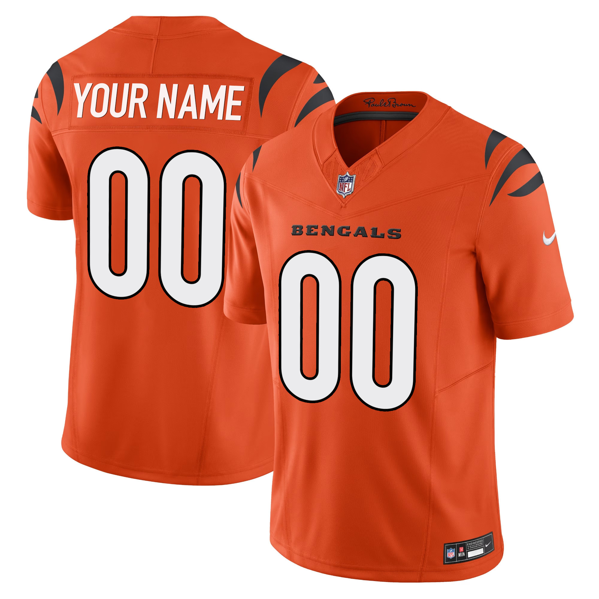 Cincinnati Bengals Vapor Limited Custom Orange Jersey - All Stitched 