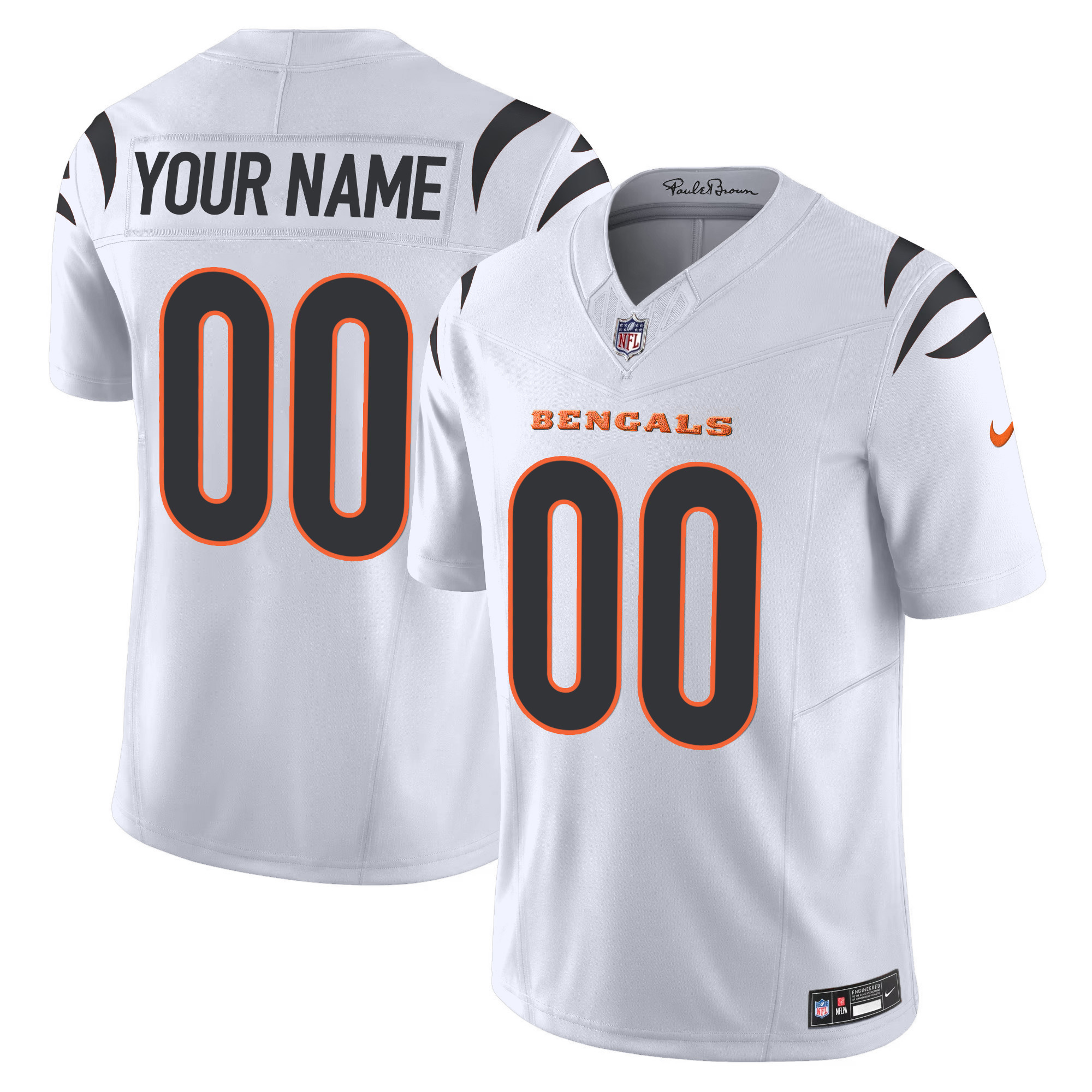 Cincinnati Bengals Vapor Limited Custom White Jersey - All Stitched 