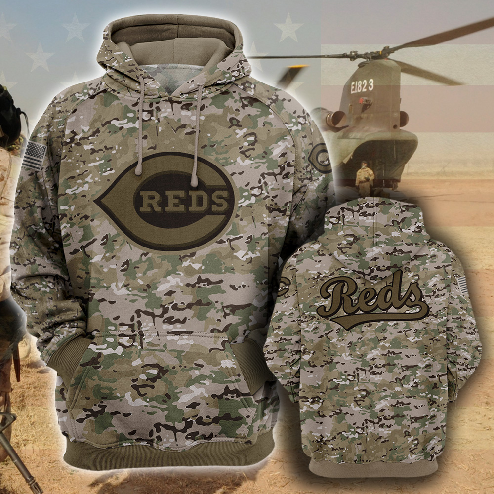 Cincinnati Reds- All Over Prints 3D Hoodie – Camo Style
