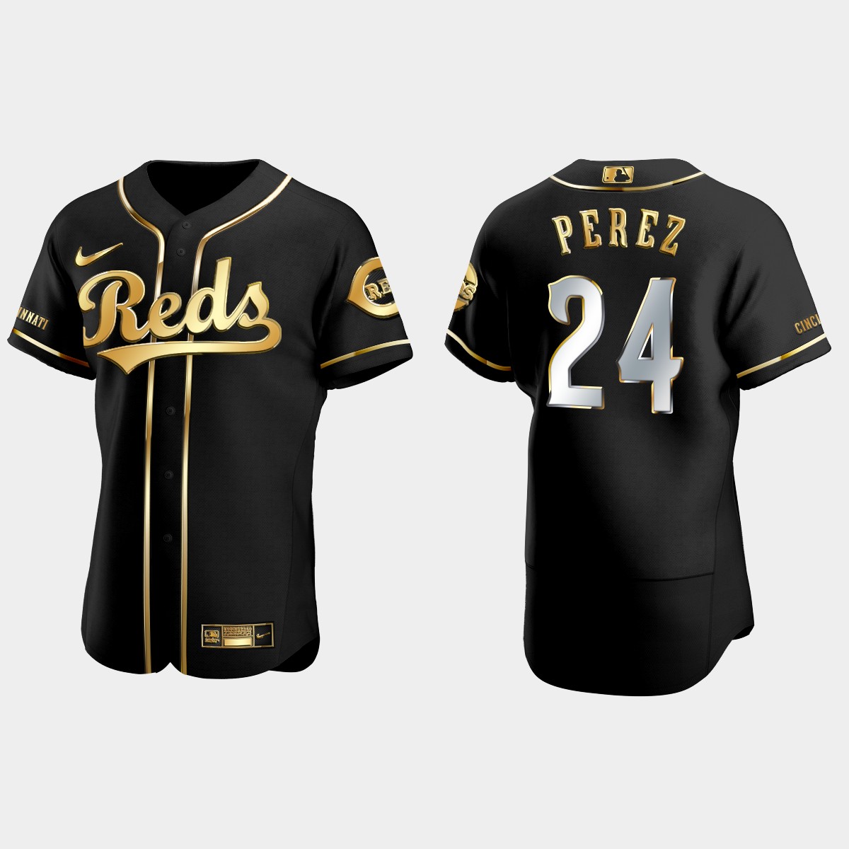 Cincinnati Reds #24 Tony Perez Golden Edition Jersey - Black
