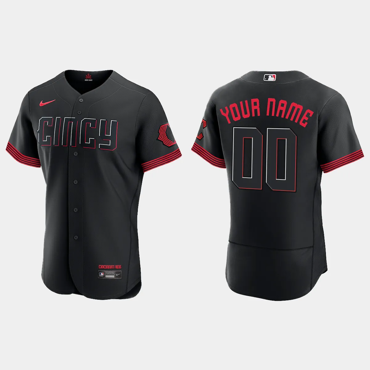 Cincinnati Reds Custom 2023 City Connect Jersey - Black