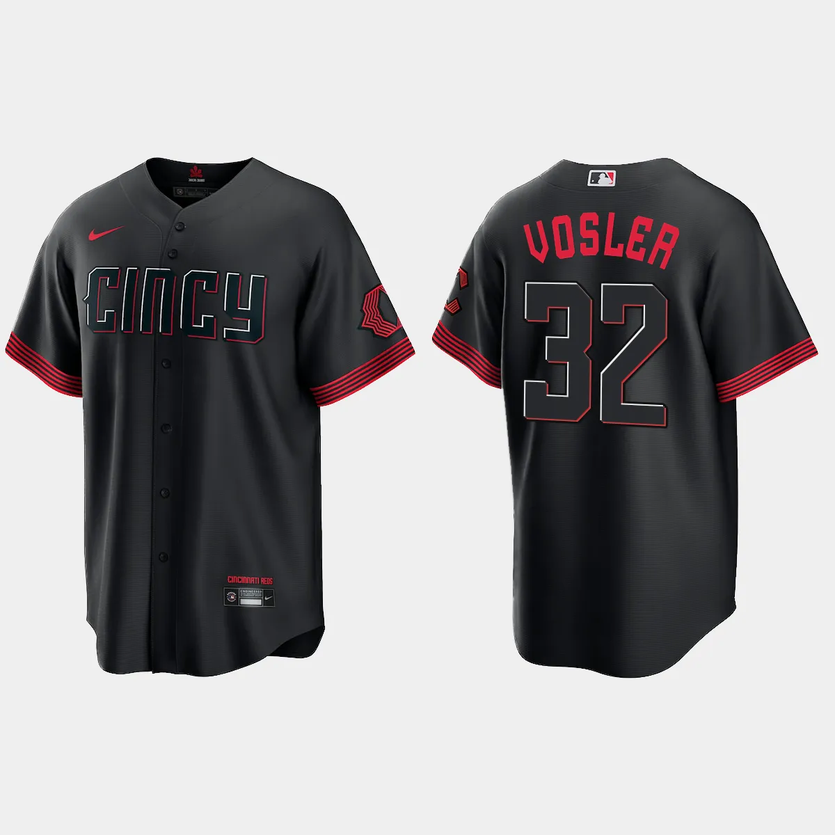Cincinnati Reds Jason Vosler 2023 City Connect Jersey - Black