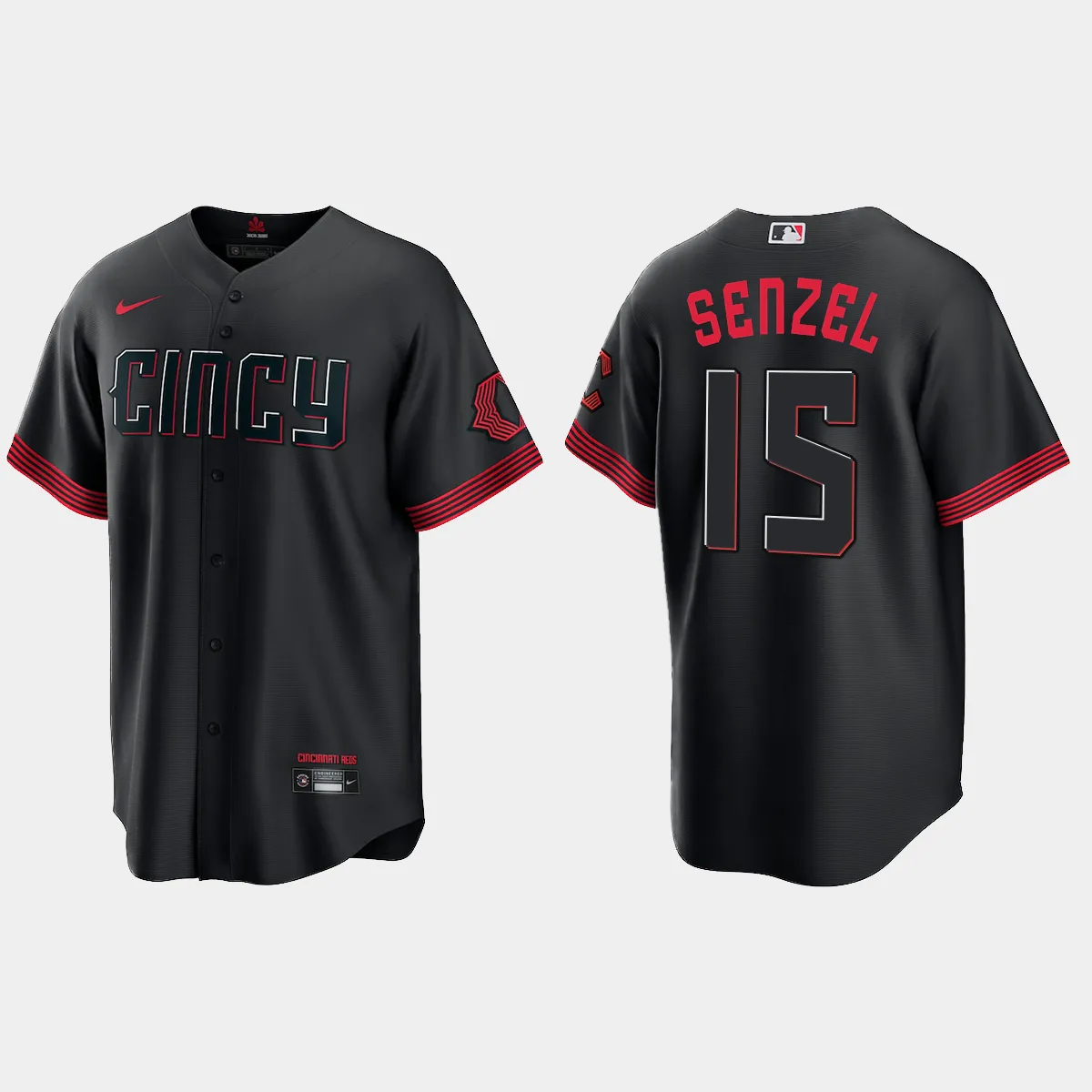 Cincinnati Reds Nick Senzel 2023 City Connect Jersey - Black