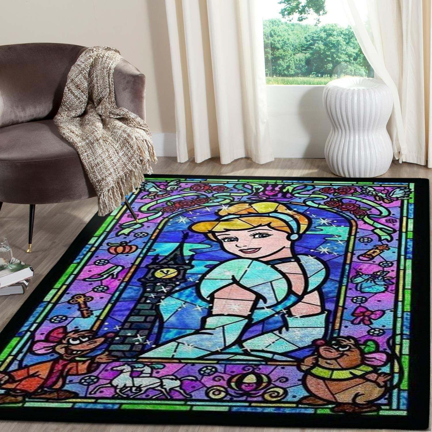 Cinderella And Mischievous Mice Area Rectangle Rug