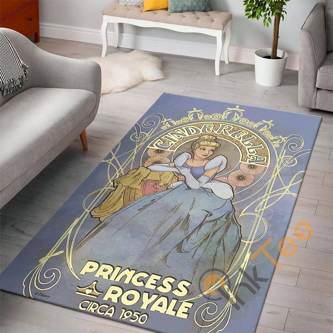 Cinderella Disney Princess Characters Movies Lover Living Room Rectangle Rug