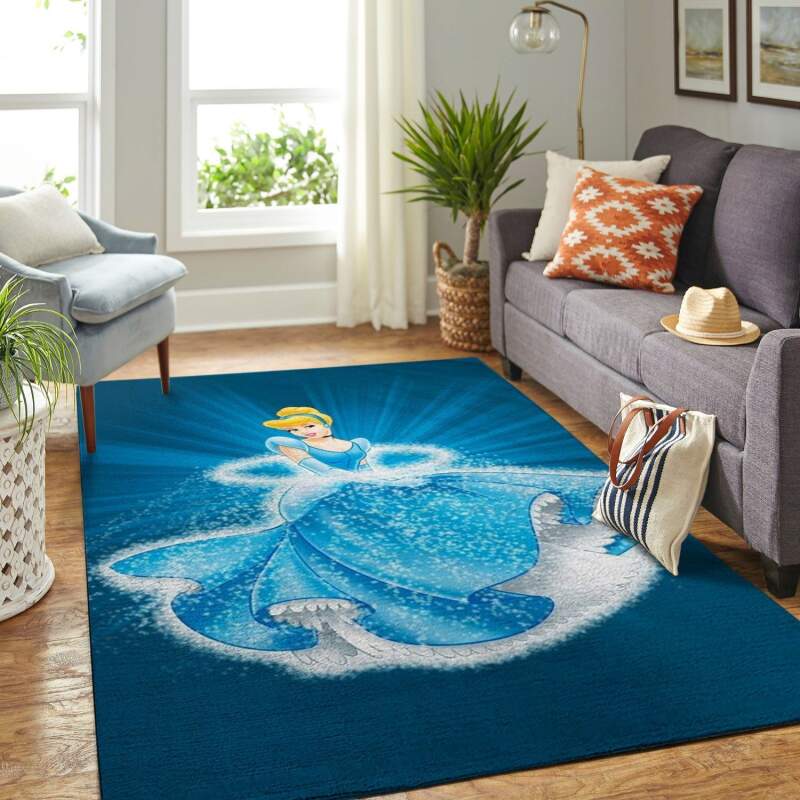 Cinderella In Beautiful Dress Living Room Area Rectangle Rug