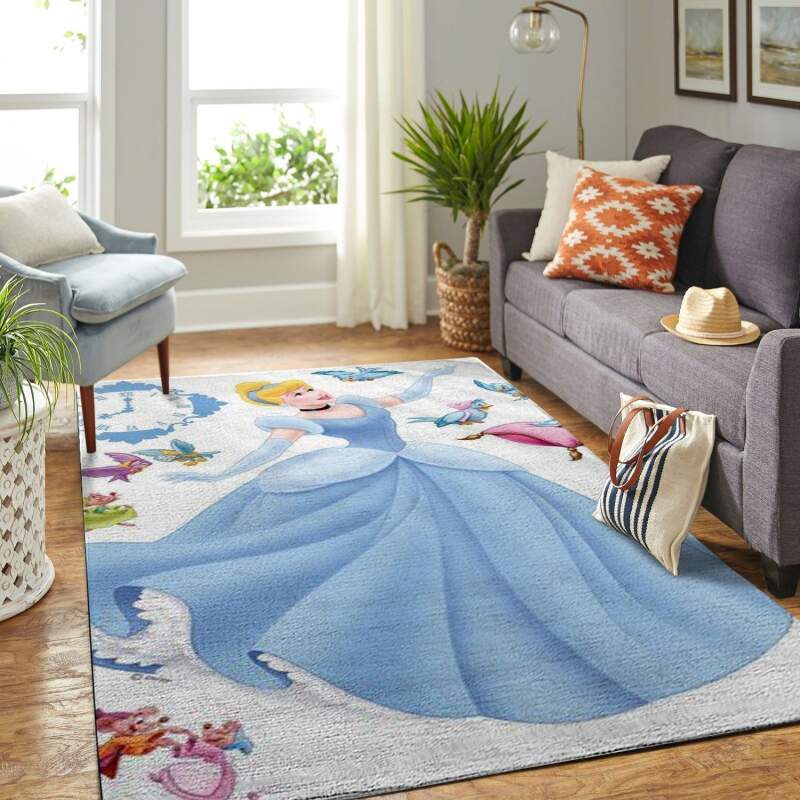 Cinderella In Blue Dress Living Room Area Rectangle Rug
