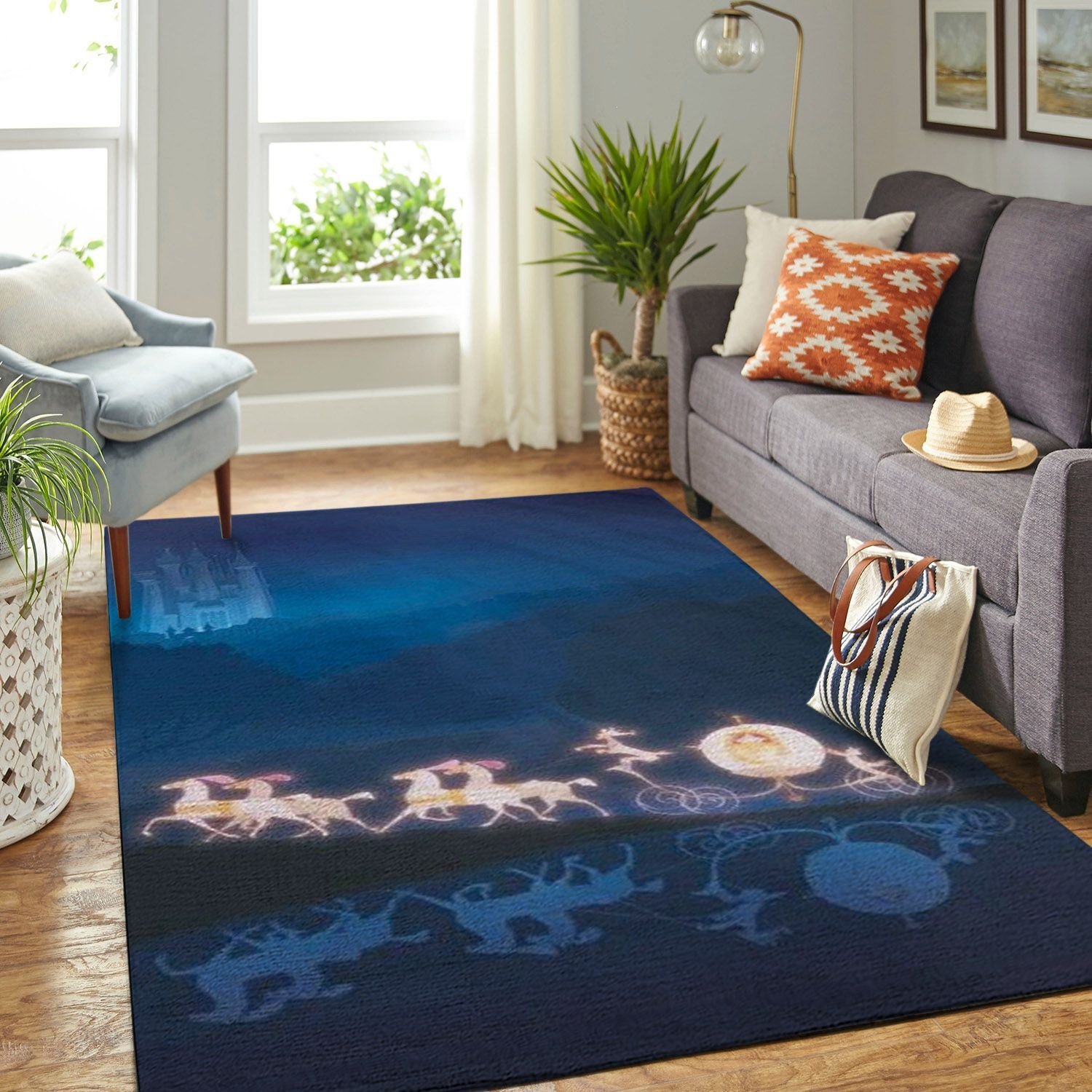 Cinderella Princess Living Room Area Rectangle Rug