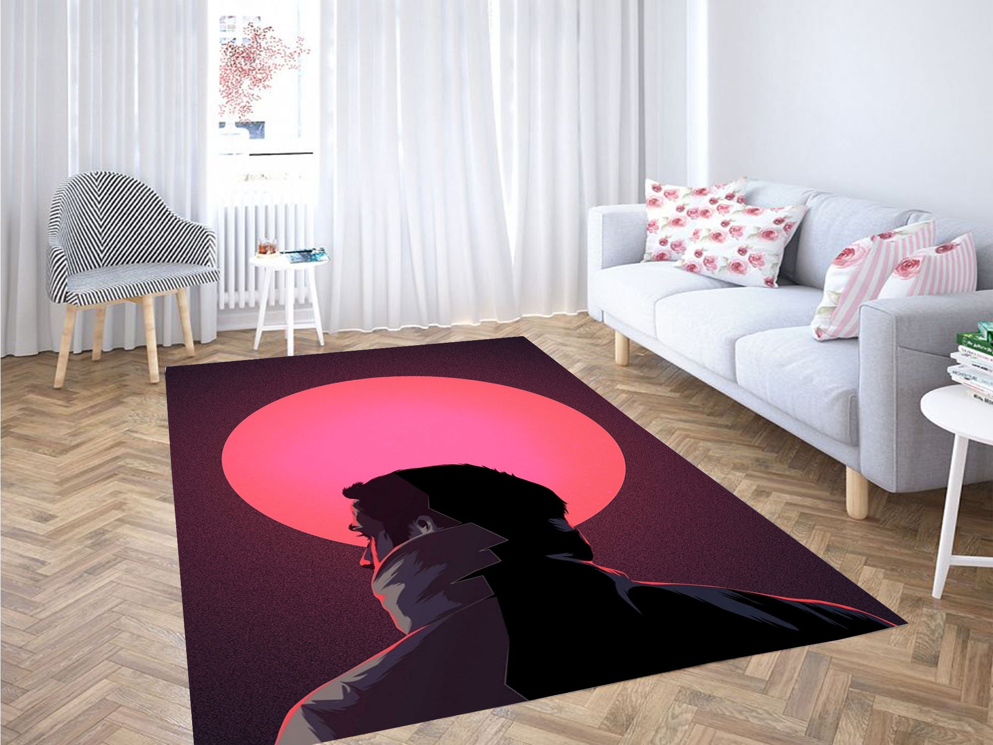 Circle Glow Blade Runner Carpet Rectangle Rug