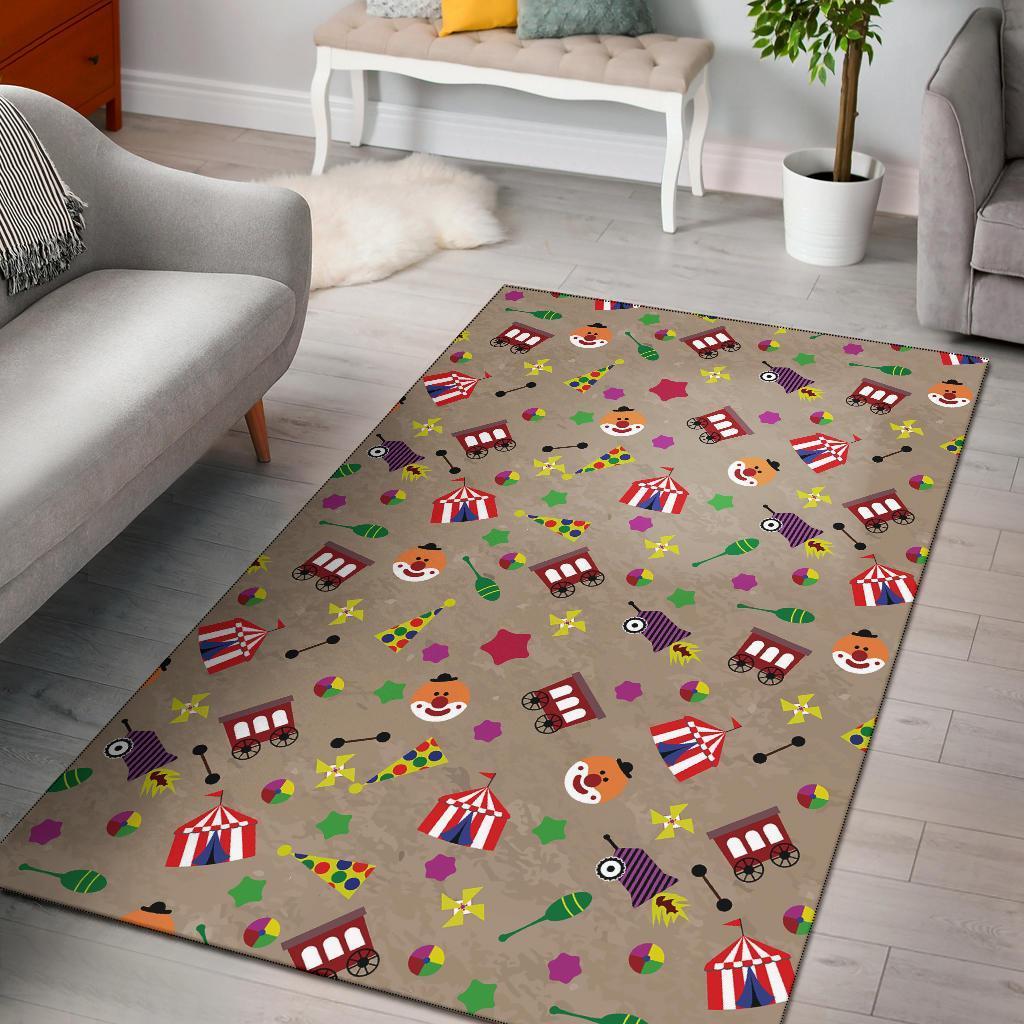 Circus Pattern Print Area Limited Edition Rectangle Rug